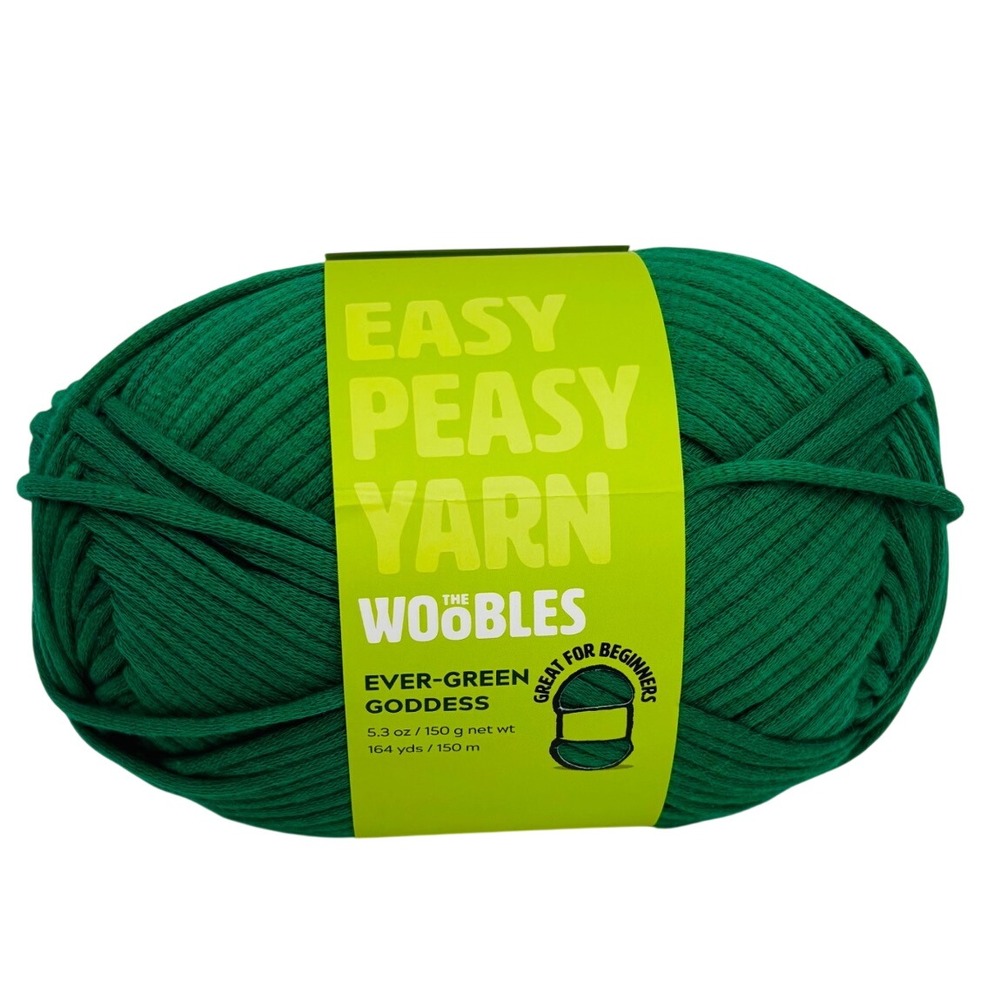 The Woobles Easy Peasy Yarn Ever-Green Goddess 5.3oz 150g Green Beginner NWT